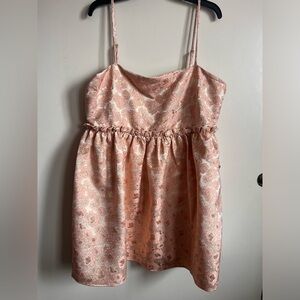 Forever 21 plus size (1X) pink and gold roses dress.